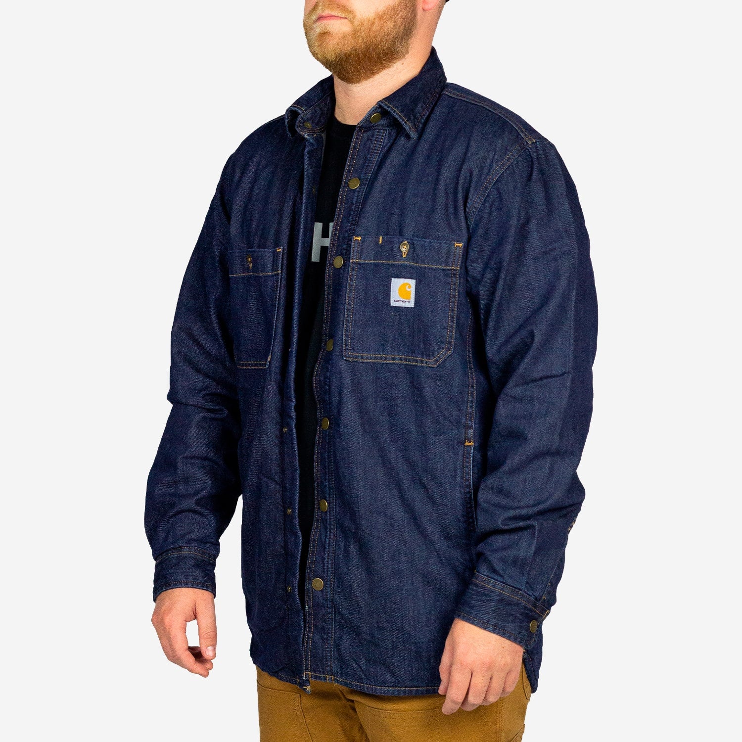 Denim Skyrta fleece lined Carhartt