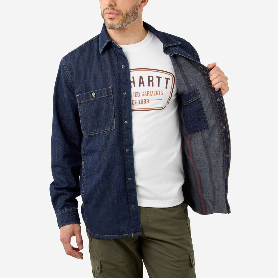 Denim Skyrta fleece lined Carhartt